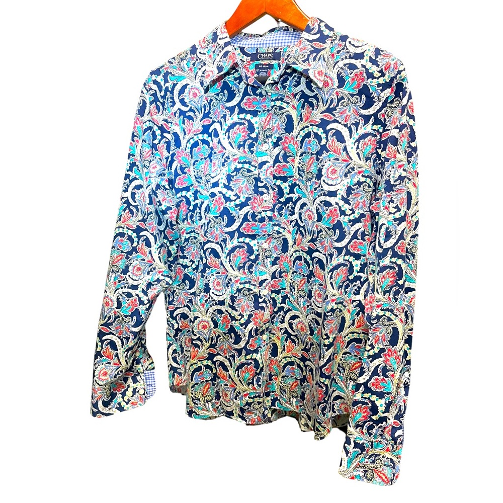 Womens Chaps Ralph Lauren Paisley Button Down XL
